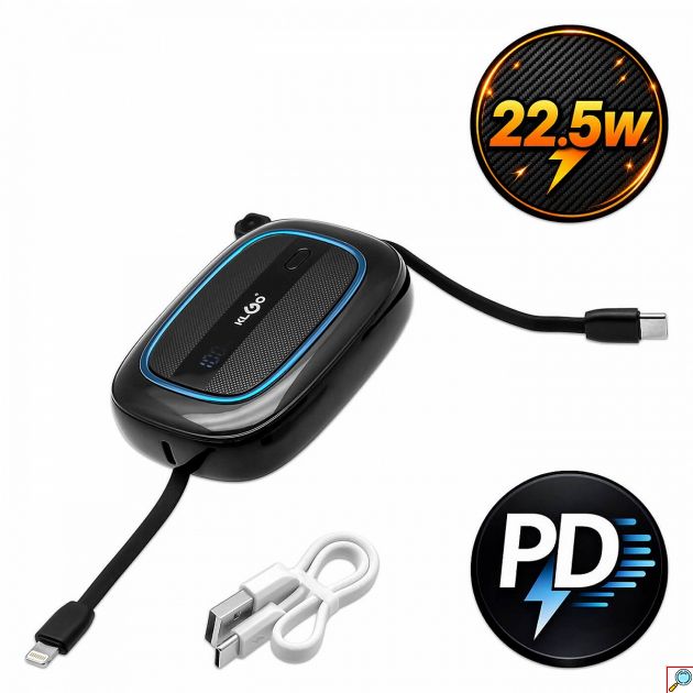 Power Bank KLGO KP-35 10000mAh – Γρήγορη Φόρτιση PD 22.5W με Οθόνη LED & USB-C