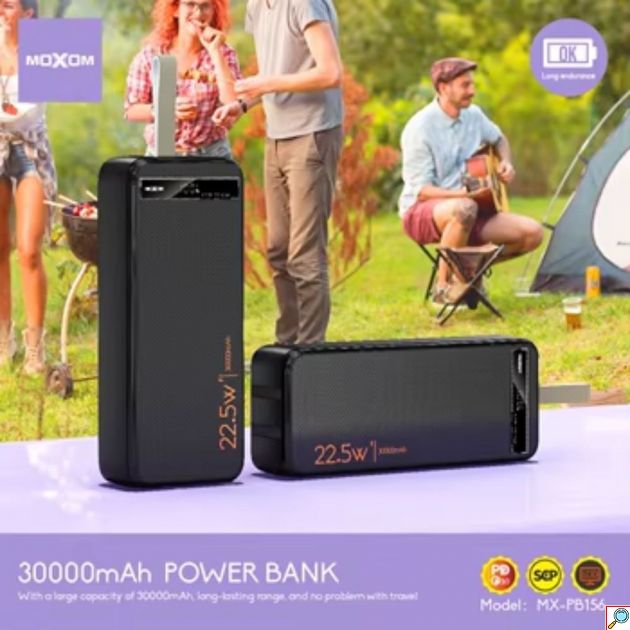 Power Bank 30.000mAh - Ταχεία Φόρτιση SCP 22.5W & PD20W, Ενσωματωμένα Καλώδια Και Οθόνη LCD