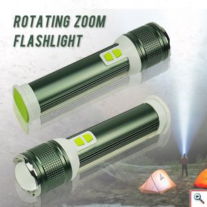 Επαναφορτιζόμενος Διπλός Φακός LED Cree SUPER ZOOM & Powerbank 3 σε 1