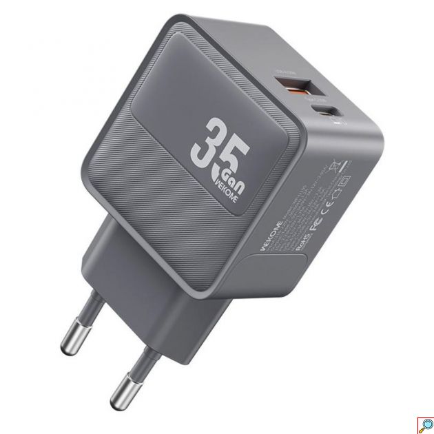 Φορτιστής GaN 35W - USB-A + USB-C, PD/PPS Fast Charging, EU Plug
