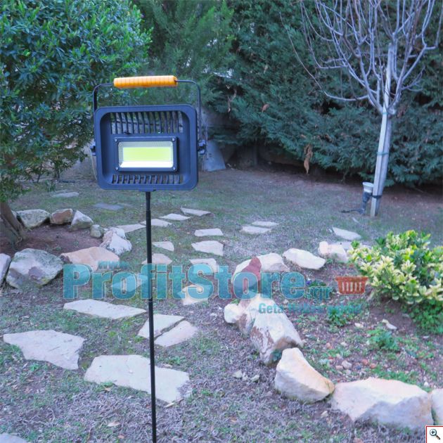 Επαναφορτιζόμενος LED Φορητός Προβολέας 3000Lm με Τρίποδο & Ποδάρι για το Χώμα - Φωτιστικό Εργασίας 30W - Ultra Slim COB Working Light