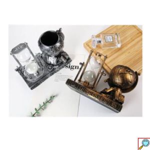 Επιτραπέζια Διακοσμητική Κλεψύδρα 8x16x13cm Ασημί