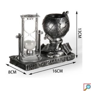 Επιτραπέζια Διακοσμητική Κλεψύδρα 8x16x13cm Ασημί
