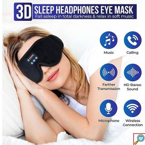 Μάσκα Ύπνου Bluetooth με Ενσωματωμένα Ασύρματα Ακουστικά Μαύρη