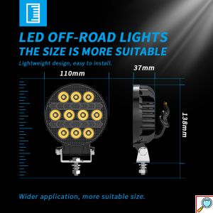 Προβολέας LED Στρόγγυλος Αυτοκινήτου Off Road 4″ 10LED