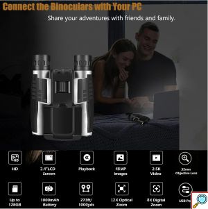 Ψηφιακά Κιάλια Με Κάμερα 48MP 2.5K Και Οθόνη LCD 2.4″ με Κάρτα 32GB