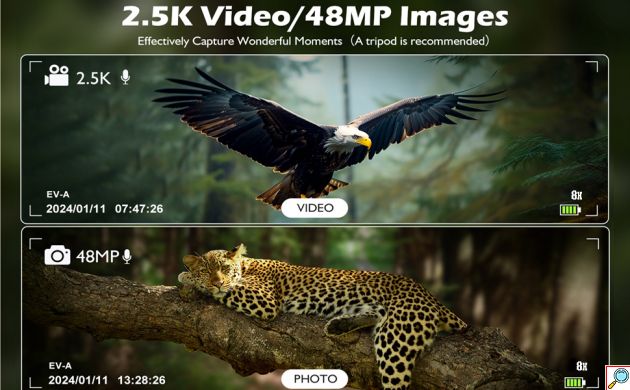 Ψηφιακά Κιάλια Με Κάμερα 48MP 2.5K Και Οθόνη LCD 2.4″ με Κάρτα 32GB