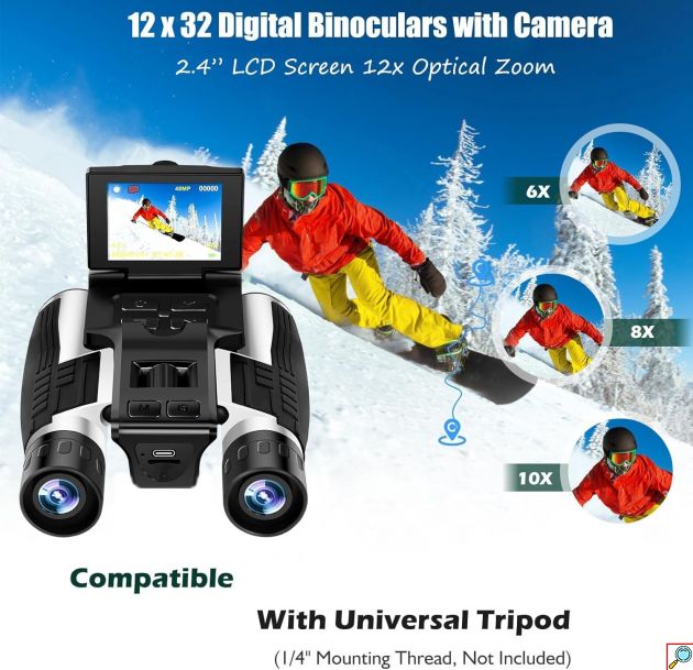 Ψηφιακά Κιάλια Με Κάμερα 48MP 2.5K Και Οθόνη LCD 2.4″ με Κάρτα 32GB