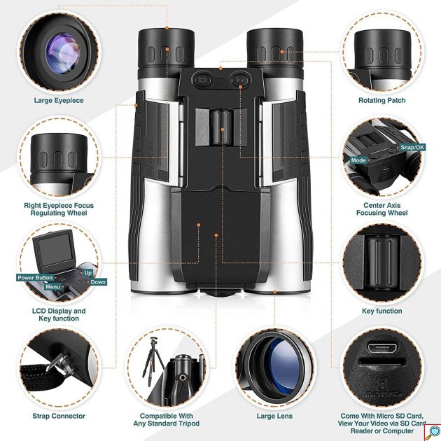 Ψηφιακά Κιάλια Με Κάμερα 48MP 2.5K Και Οθόνη LCD 2.4″ με Κάρτα 32GB