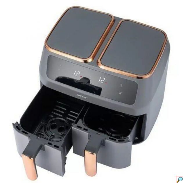 Ψηφιακή Φριτέζα Αέρος Sokany Air Fryer 8lt RAF 1500W με 2 Αποσπώμενα Καλάθια