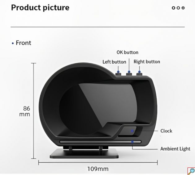 Ψηφιακή TFT Οθόνη Ενδείξεων Αυτοκινήτου OBD2 - Head Up Display 