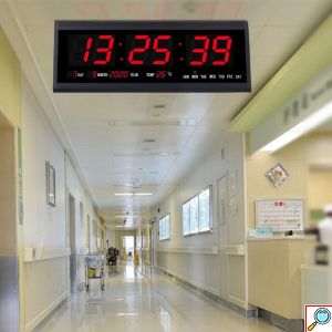 Μεγάλη Ψηφιακή Πινακίδα LED με Ώρα - Θερμόμετρο - Ημερολόγιο - Μαύρη - 48x19εκ
