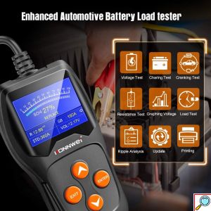 Ψηφιακό Battery Tester – Επαγγελματικός Αναλυτής 12V Μπαταριών Οχημάτων με Κροκοδειλάκια - KONNWEI