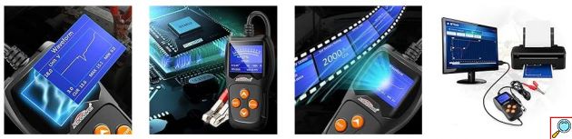 Ψηφιακό Battery Tester – Επαγγελματικός Αναλυτής 12V Μπαταριών Οχημάτων με Κροκοδειλάκια - KONNWEI