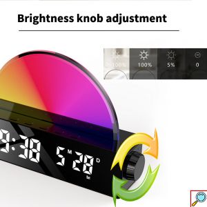 Ψηφιακό Ρολόι HD LED Επιτραπέζιο με Ξυπνητήρι Προσομοιωτής Ανατολής και Δύσης του Ηλίου με USB Θήρα
