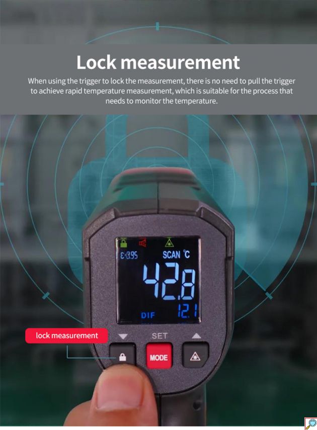 Ψηφιακό Θερμόμετρο Υπερύθρων -50℃ - 500℃ - Uni-T UT306M - Μαύρο