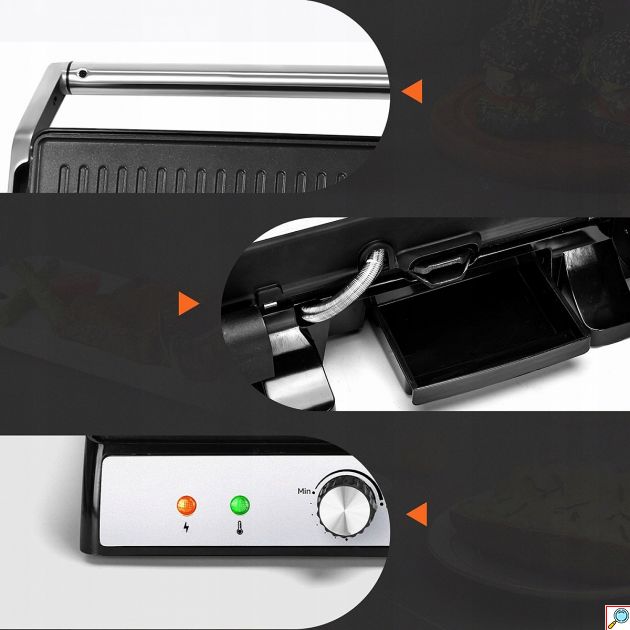Ηλεκτρική Ψηστιέρα Aigostar Max Pro 2000W με Αισθητήρα Θερμοκρασίας και Άνοιγμα 180° για Κρέας, Λαχανικά και Panini