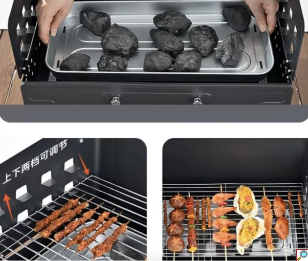 Φορητή Πτυσσόμενη Ψησταριά Κάρβουνου K-501 – BBQ σε Βαλίτσα 50x27.5cm | Εύκολη Μεταφορά, Ιδανική για Camping, Παραλία & Κήπο