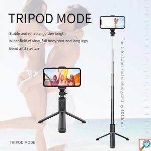 Πτυσσόμενο Selfie Stick Με Τρίποδο & Bluetooth Τηλεχειριστήριο 90cm
