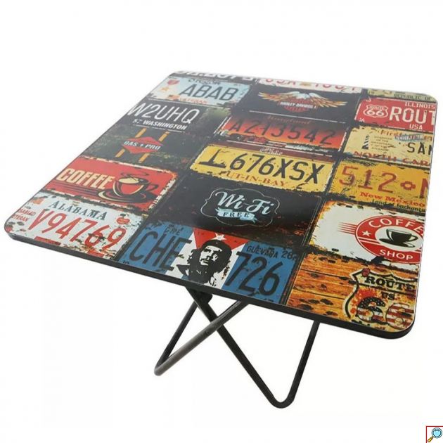 Πτυσσόμενο Τραπέζι 60 x 60 x 70cm με Vintage Σχέδιο
