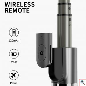 Πτυσσόμενος Σταθεροποιητής - Gimbal - Τρίποδο - Selfie Stick με Ενσωματωμένο & Αποσπώμενο Bluetooth Χειριστήριο, L08 OEM