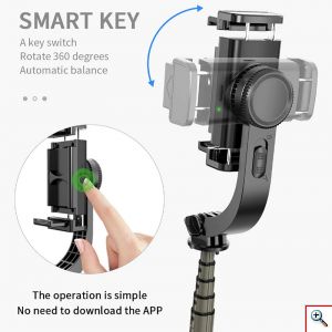 Πτυσσόμενος Σταθεροποιητής - Gimbal - Τρίποδο - Selfie Stick με Ενσωματωμένο & Αποσπώμενο Bluetooth Χειριστήριο, L08 OEM