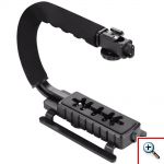 Puluz® Σταθεροποιητής Χειρός DSLR, Sport Action Camera, Smartphone & Μικρόφωνο με Φωτισμό LED - U-Grip Gimbal & Stabilizer Vlog Set
