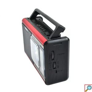 Ραδιόφωνο με Ρολόι ,Ηχείο Bluetooth, Φακό,Mp3 Player και Αναλογικό Χειρισμό Andowl Κόκκινο-Μαύρο
