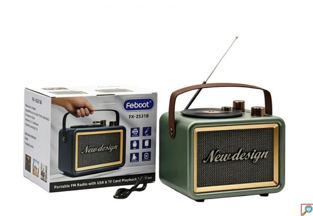 Ρετρό Ραδιόφωνο FM με Bluetooth 5.3 FX-2531B - Vintage Ηχείο με USB, TF Card & AUX