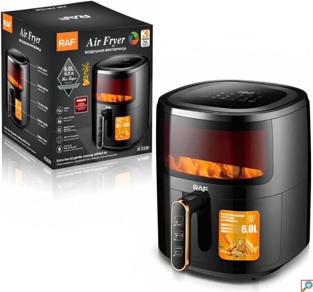Air Fryer 6L 1500W - Το Υγιεινό & Νόστιμο Τηγανητό - Ηλεκτρική Φριτέζα Αέρα με Ψηφιακό Πάνελ - Οθόνη Αφής - RAF