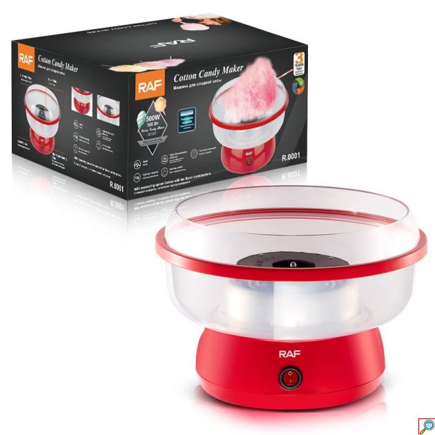 RAF Μηχανή για Μαλλί της Γριάς 500W -Cotton Candy Maker Κόκκινο