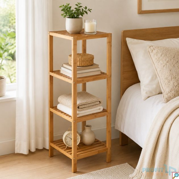 Ραφιέρα Μπάνιου Bamboo 4 Επιπέδων Kmt Style 36x33x110cm – Οργάνωση & Φυσική Αισθητική | Ανθεκτική Κατασκευή, Πολυχρηστική