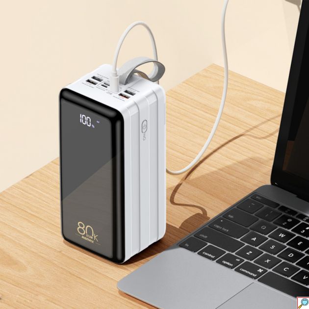 Remax 80.000mAh Powerbank Quick Fast Charging σε Λευκό Χρώμα