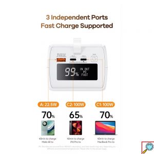 Remax Power Bank 60000mAh με Γρήγορη Φόρτιση PD100W – Λευκό