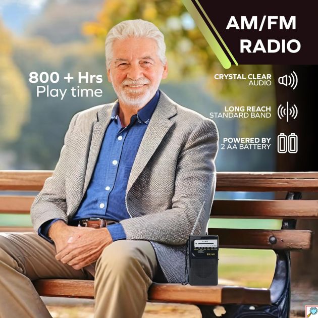 Retro Φορητό Ραδιόφωνο AM-FM Μαύρο - CMiK