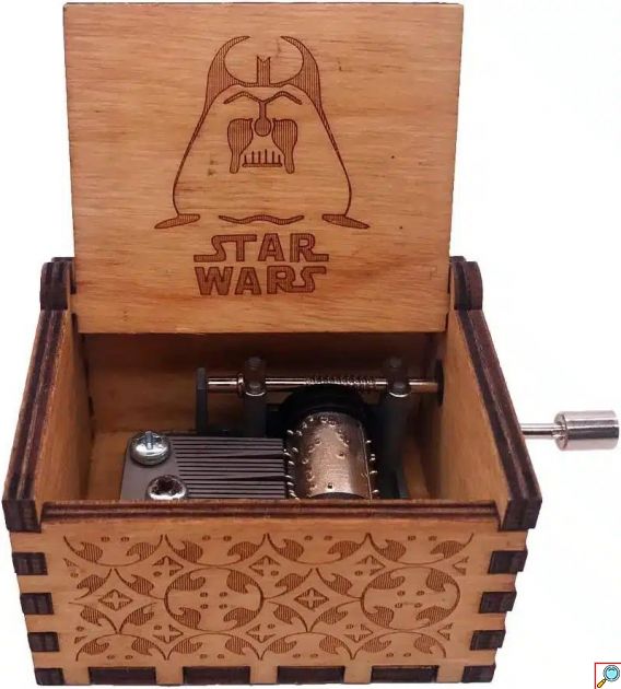 Ρετρό Ξύλινο Χειροκίνητο Μουσικό Κουτί – Star Wars 