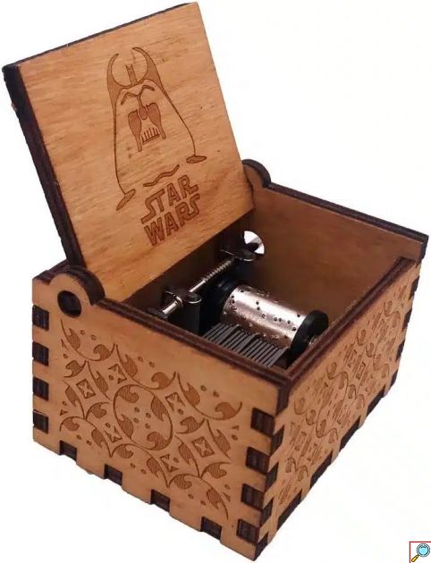 Ρετρό Ξύλινο Χειροκίνητο Μουσικό Κουτί – Star Wars 