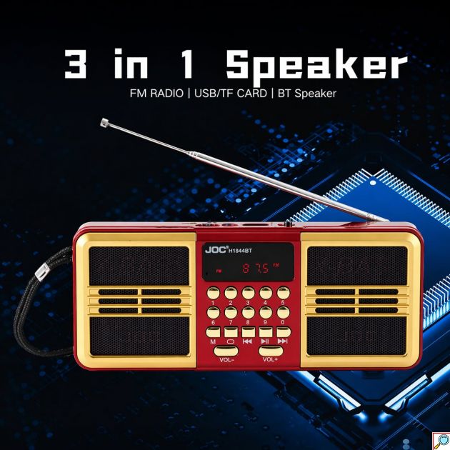 Φορητό Ψηφιακό Ραδιόφωνο Bluetooth Επαναφορτιζόμενο με USB & Κάρτα Μνήμης 