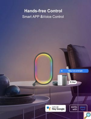 RGB LED Επιτραπέζιο Κυκλικό Φωτιστικό με Λειτουργία Μουσικής - Με Τηλεχειριστήριο, WiFi και App TUYA