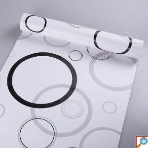 Ρολό Αυτοκόλλητη Αδιάβροχη Ταπετσαρία Τοίχου Μινιμαλ Κύκλοι 200 x 45cm