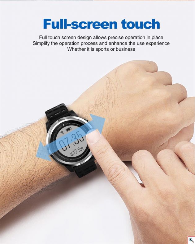 GPS Smart Watch Αδιάβροχο Αθλητικό Ρολόι με Μετρητή Καρδιακών Παλμών, Απόστασης, Βημάτων, Θερμίδων & Ύπνου, Αθλητικές Δραστηριότητες & Ειδοποιήσεις Κινητού - Activity Tracker