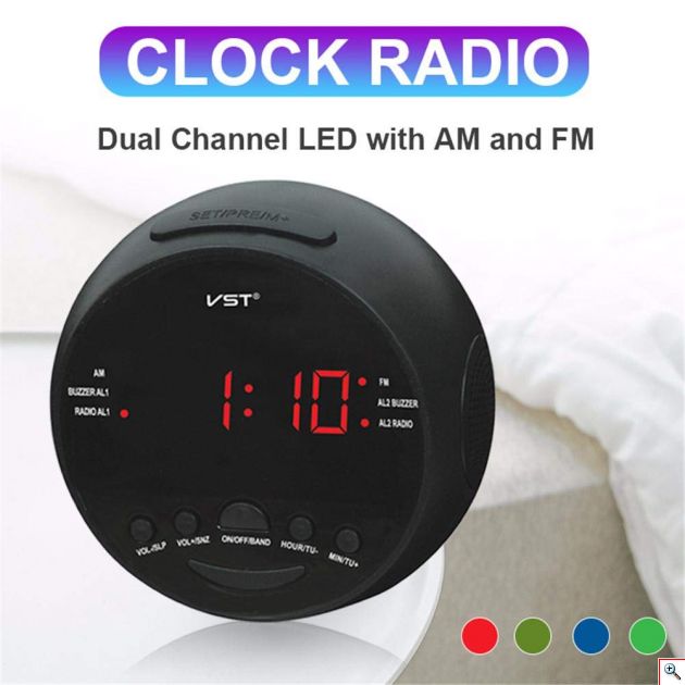 AM/FM Ραδιόφωνο Ρολόι Ξυπνητήρι LED με Μπαταρία - Clock Radio Alarm