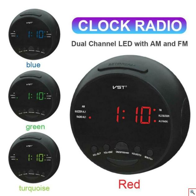 AM/FM Ραδιόφωνο Ρολόι Ξυπνητήρι LED με Μπαταρία - Clock Radio Alarm