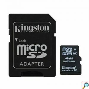 Κάρτα Μνήμης Kingston MICROSDXC 4GB CLASS 10 και Αντάπτορας SD Plus U1 80MB/s