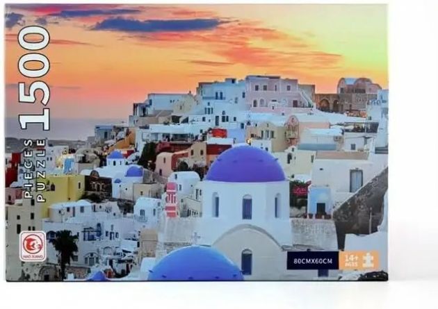 Παζλ Σαντορίνη 1500 Κομματιών – Μεσογειακό Τοπίο 80x60cm - Ενηλίκων, Δύσκολο, για Διακόσμηση, Ποιοτικό Χαρτόνι