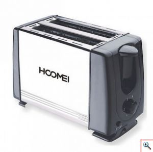 Hoomei® Inox Ηλεκτρική Φρυγανιέρα 2 Θέσεων με 6 Επίπεδα Ψησίματος & Συρτάρι Συλλογής Υπολειμμάτων 650W HM-5918