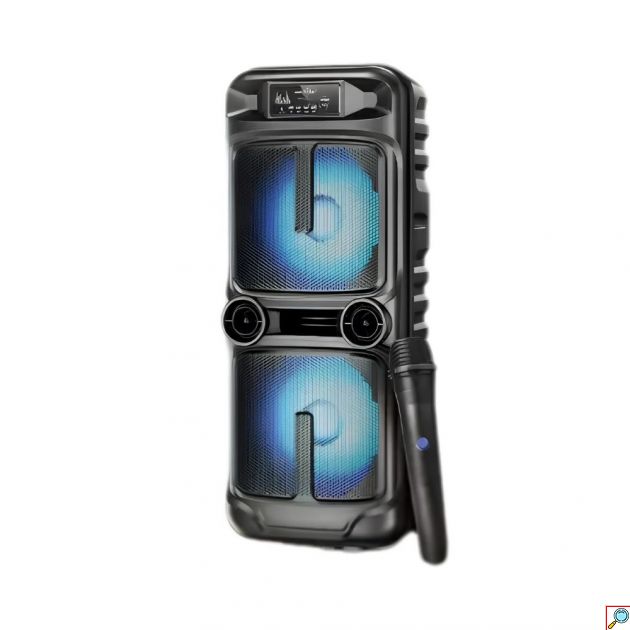 Φορητό Ηχείο Bluetooth 8″ – Karaoke Party Speaker με RGB Φωτισμό - Ασύρματο Μικρόφωνο, TWS, USB/SD, 15-20W, Τηλεχειριστήριο