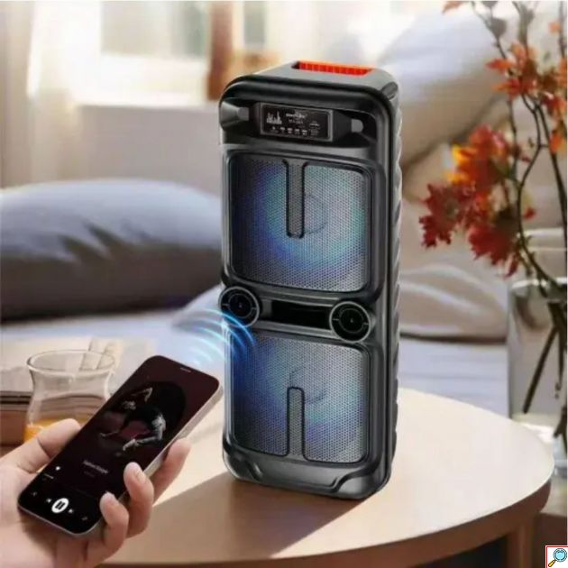 Φορητό Ηχείο Bluetooth 8″ – Karaoke Party Speaker με RGB Φωτισμό - Ασύρματο Μικρόφωνο, TWS, USB/SD, 15-20W, Τηλεχειριστήριο