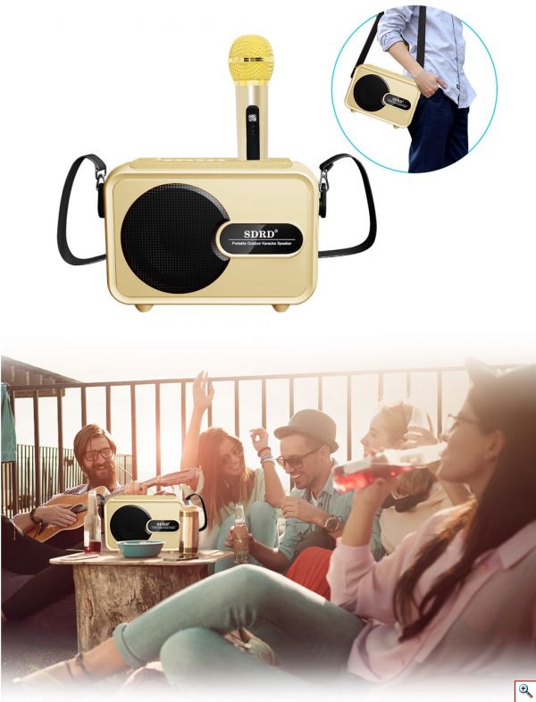 Φορητό Μίνι Ηχοσύστημα Bluetooth USB/SD Karaoke Με Μικρόφωνο Mp3 Player - Multimedia Speaker SD-502