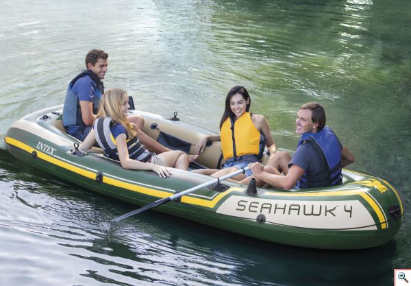 Intex® Φουσκωτή Βάρκα Seahawk 4 SET με Κουπιά και Τρόμπα
